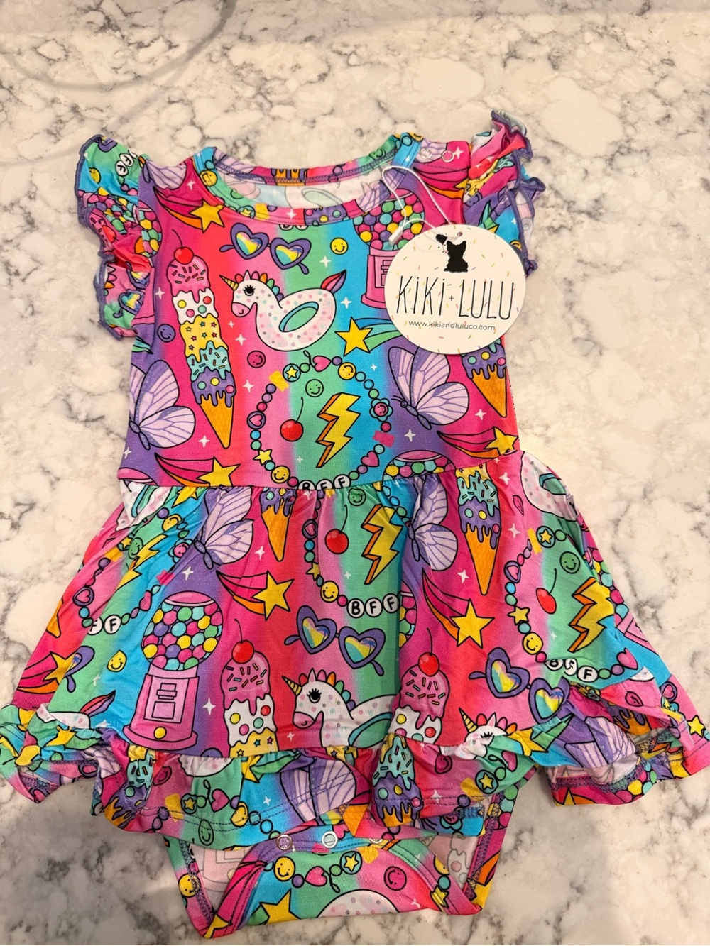 Kiki + Lulu Lisa Frank inspired Baby Dress 18-24 months ago
